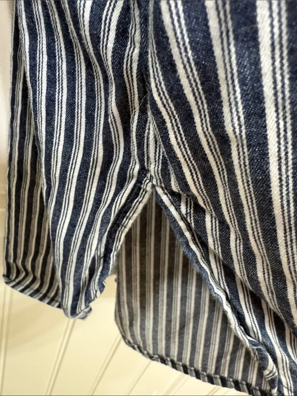 Saint‎ Geraldine Women's Navy and White Striped Button-Down Tunic Shirt Dress